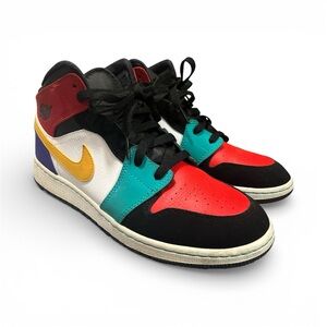 Jordan 1 bred mids multi size 7Y